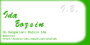 ida bozsin business card